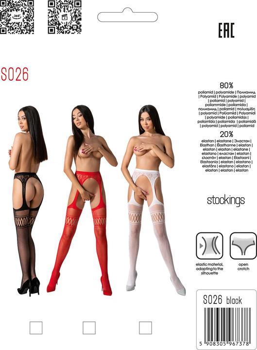 Produktbild Passion S026 Medias Con Liguero Negro Talla Unica (One Size, Einzelpack)