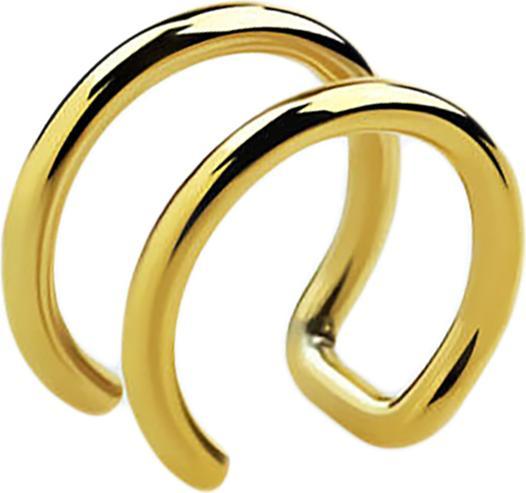 Star Piercing Fake Ear Cuff vergoldet mit 2 Ringen (Chirurgenstahl 316L)