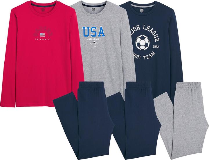 La Redoute Collections 3er-Pack Jersey-Pyjamas (152)