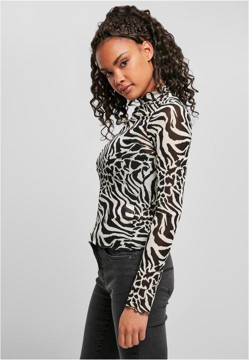 Actual product image Urban Classics Ladies AOP Mesh Turtleneck Longsleeve (XL)