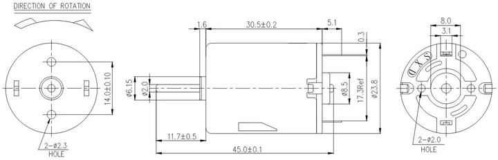 Actual product image Velleman Dc Motor 6Vdc 250Ma 14500Rpm (2.5-6Vdc)