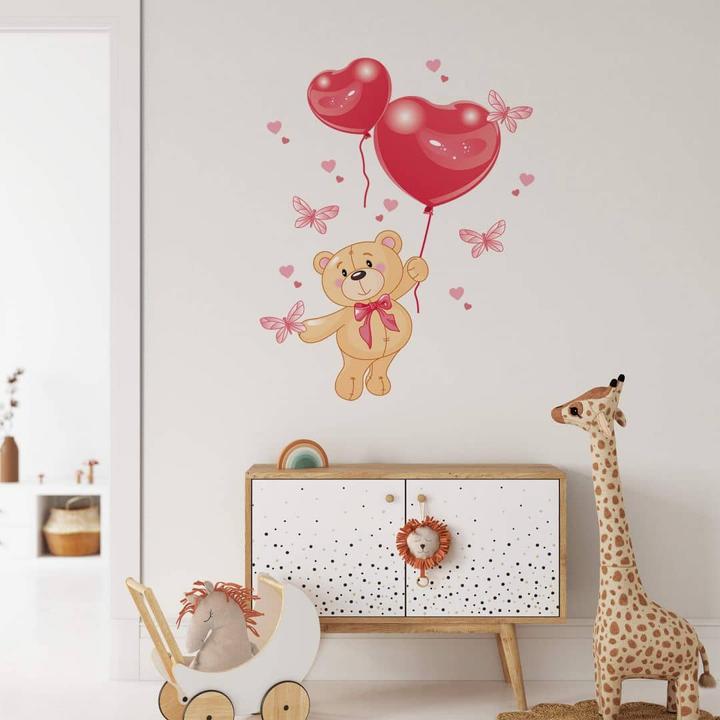 Actual product image Trenddeko Bear with balloon (60 x 80 cm)