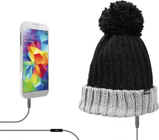 Actual product image SBS Winter hat with built-in stereo headphones and microphone