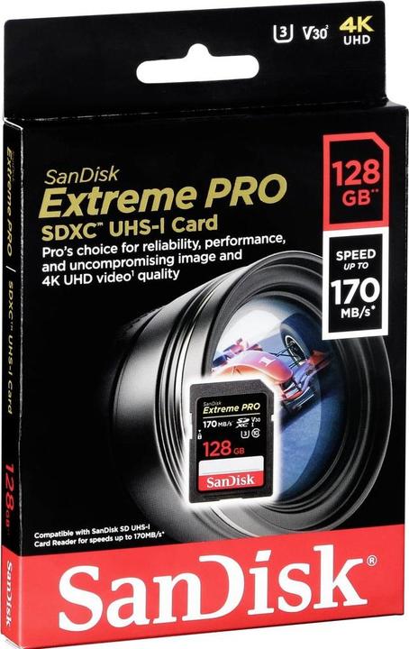 Produktbild SanDisk Extreme Pro (128 GB, SDXC, U3, UHS-I)