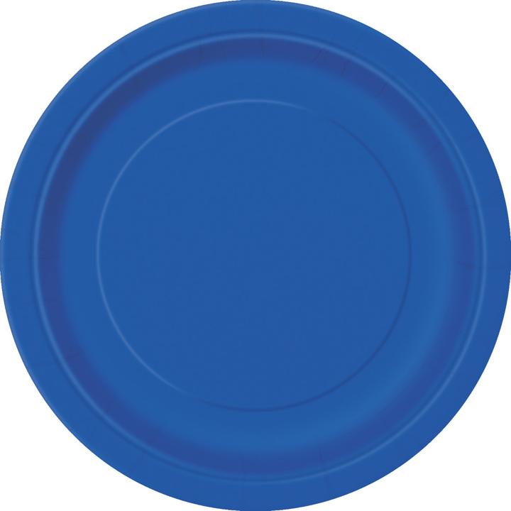 Image du produit Unique Assiettes en carton bleu roi 22cm (8pcs) (8 x)