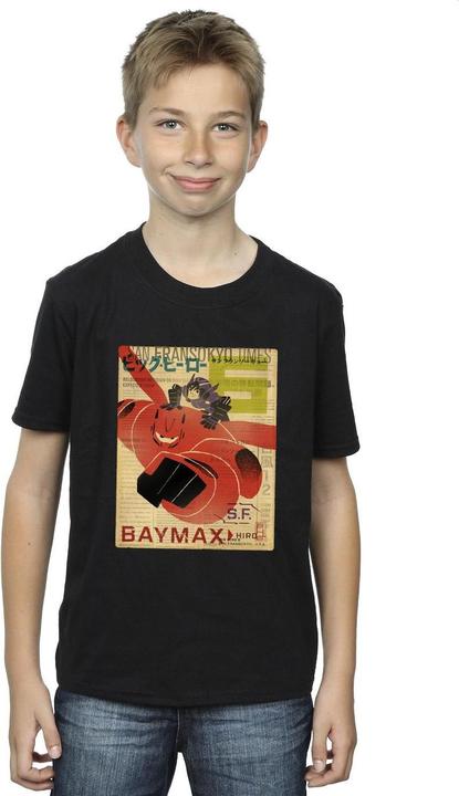 Actual product image Disney Boys Big Hero 6 Baymax Flying Baymax Newspaper T-Shirt (104)