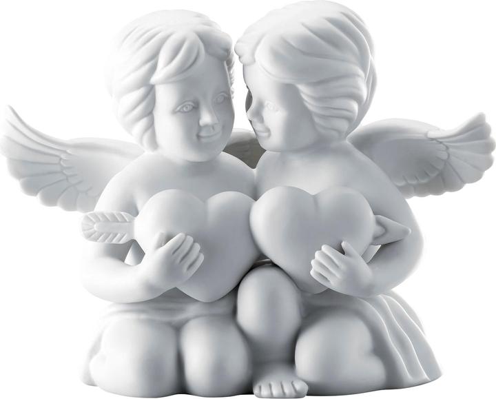 Produktbild Rosenthal Engel klein - Weiss matt - Engelpaar mit Herz