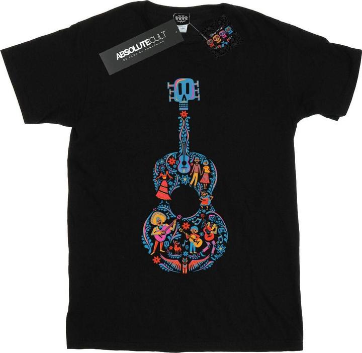 Actual product image Disney Womens/Ladies Coco Guitar Pattern Cotton Boyfriend T-Shirt (XXL)