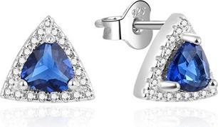 Beneto Silver triangular earrings with zircons AGUP930L (L)