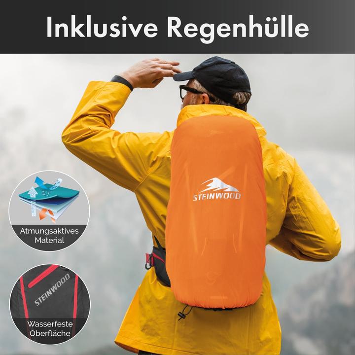 Produktbild Steinwood Wanderrucksack 35L - Wasserabweisend, mit Regenschutz & Rückenbelüftung (36 l)