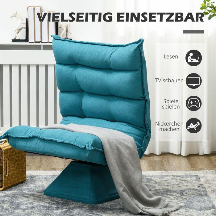 Image du produit Swisshandel24 Chaise au sol Canapé au sol avec dossier réglable, pivotant Chaise de méditation avec base