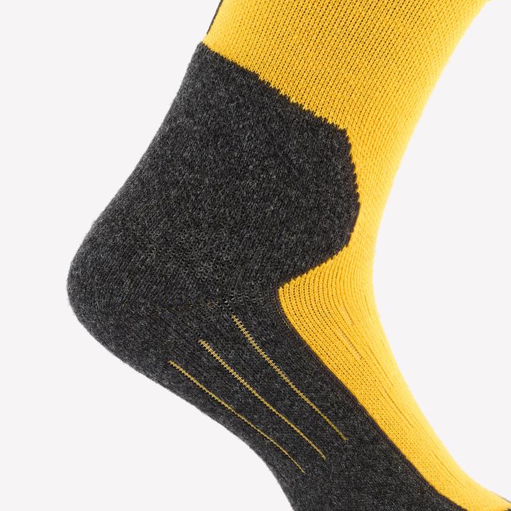 Actual product image Wedze Ski socks snowboard socks adults - 100 yellow/black (35, 38)