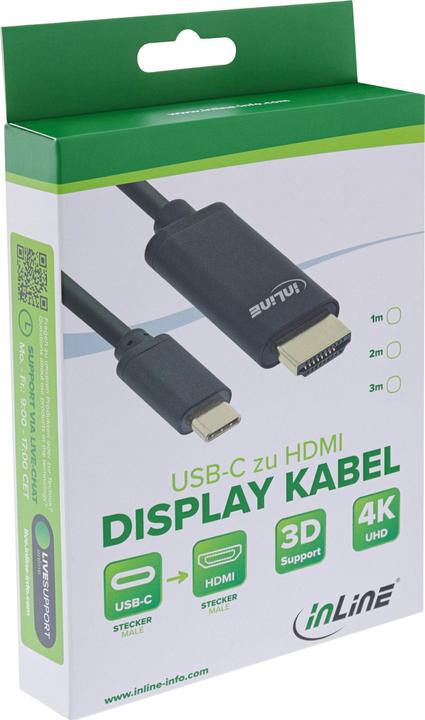 Image du produit InLine Câble d'affichage USB (USB-C, HDMI, 300 cm)