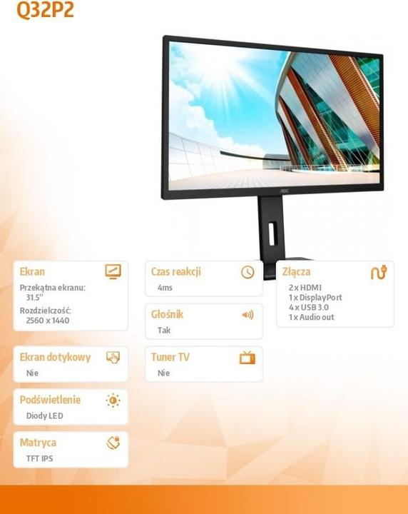 Produktbild AOC Q32P2 (2560 x 1440 Pixel, 31.50")