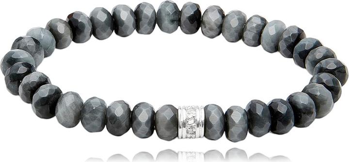 Leyda Katzenauge Armband mit Silber & Zirkonia (Silber 925, Stein, syntetischer Stein)