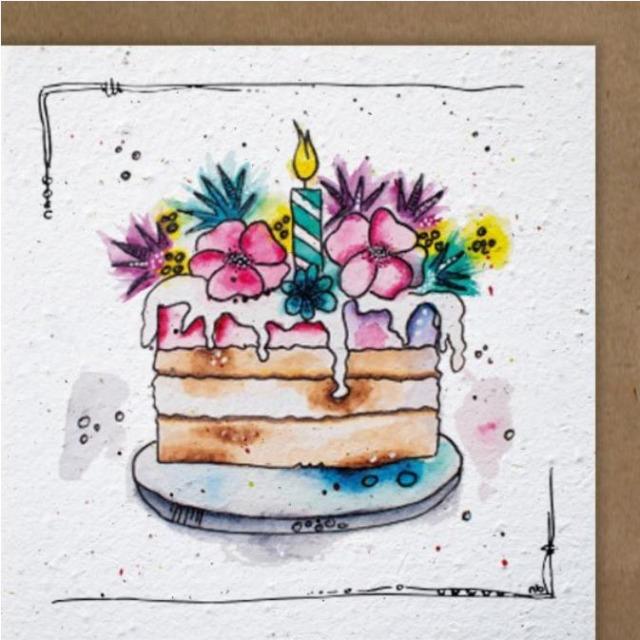 Immagine prodotto Hervorragend Grusskarte Torte - Growing-Paper Card (1 pz.)