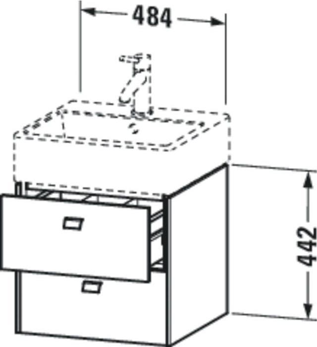 Actual product image Duravit Vanity unit BRIOSO handles chr 442x484x459mm concrete grey matt (48.5 x 44 x 46 cm)