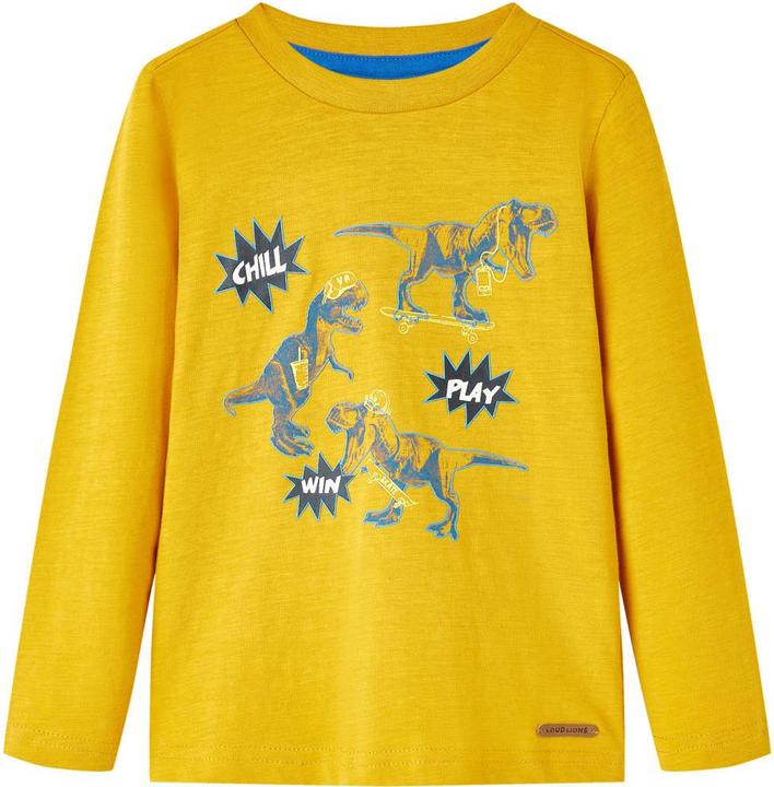 Immagine prodotto VidaXL Camicia da bambino a maniche lunghe ocra 116,Materiale: 100 (116)