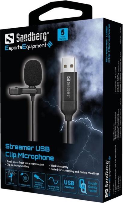 Produktbild Sandberg Streamer USB Clip Microphone