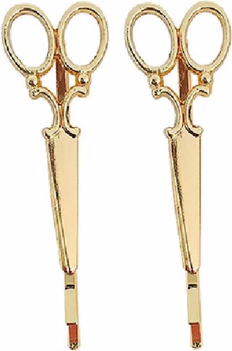 A&A Haarklemmen Schere gold 2er Pack Metall-Look (2 Stk.)