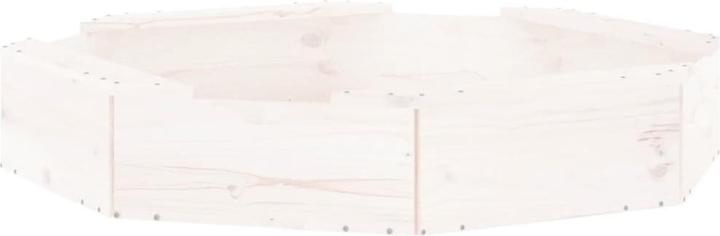 Actual product image VidaXL Sandkasten mit Sitzen Weiss Achteck Massivholz