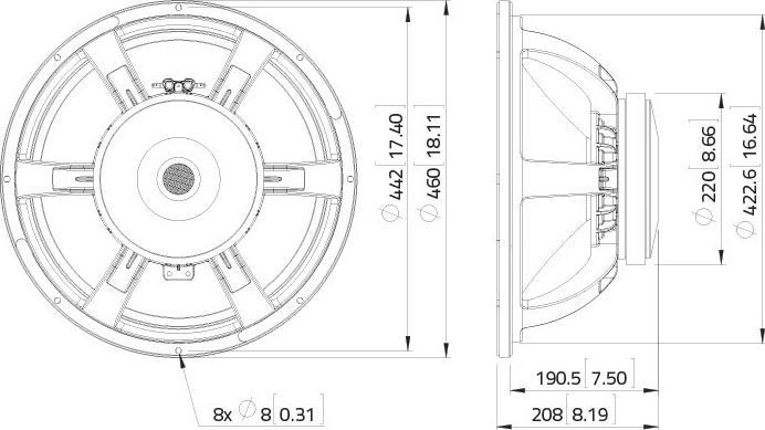 Image du produit Lavoce 18 Subwoofer Ferrite Panier en aluminium (1 pièce)