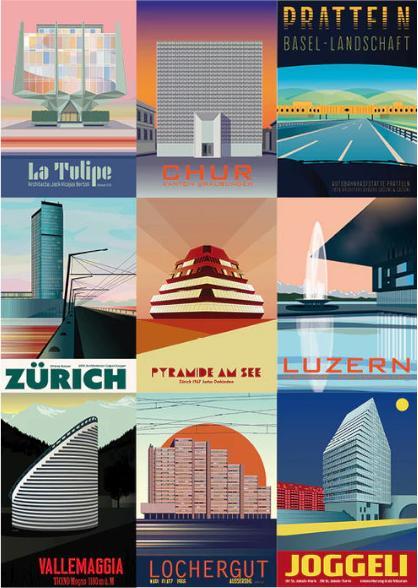 Produktbild S.wert Design Postkarte Schweiz modern