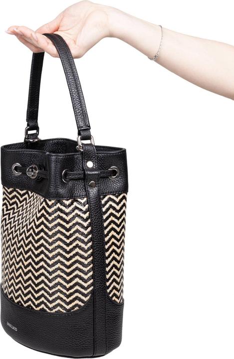 Actual product image Zanellato monda wicker s bucket bag color black
