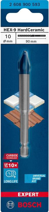 Immagine prodotto Bosch Professional Zubehör Punta Expert HEX-9 HardCeramic, 10 x 90 mm (10 millimetri)