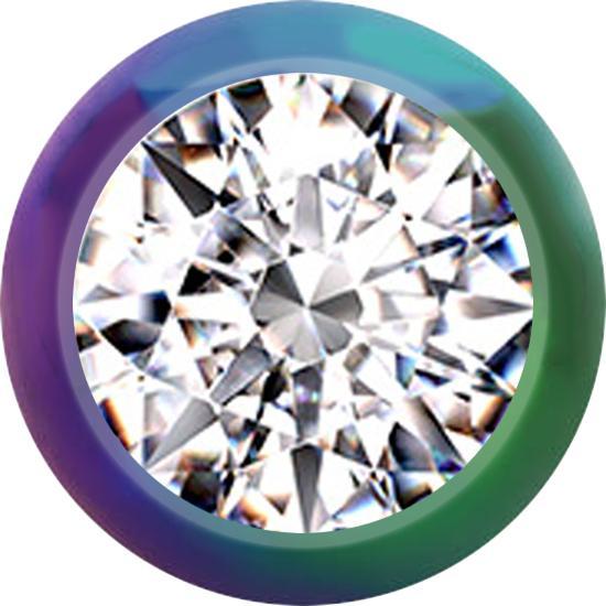 Star Piercing Kugel farbig mit Kristall silber (ohne Messing, Titan G23)