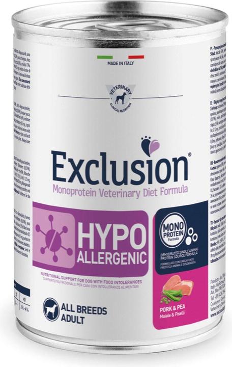 Actual product image Exclusion Hypoallergenic Pork & Pea (Adult, 1 pcs., 400 g)