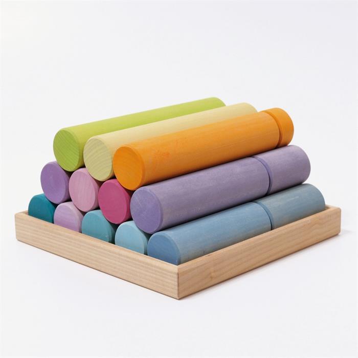 Produktbild Grimm's 10172 Grosse Bauwalzen Pastell