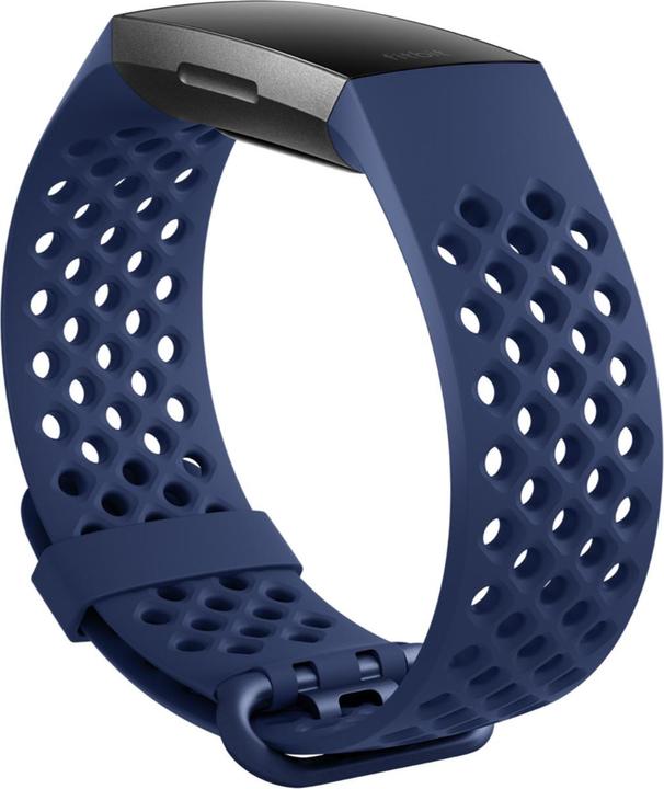 Actual product image Fitbit Silicone Sports Bracelet for Charge 4, Navy Blue (Silicone)