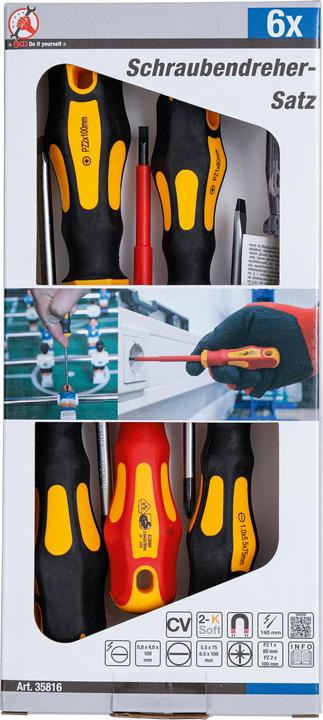 Actual product image BGS VDE Electrician's- / Screwdriver Set Slot SL / Cross Slot PZ 6 pcs. (Cross recess)