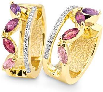Actual product image Breuning EAR JEWELLERY - AMETH./RO.TOWER/BRILL. 0,198 Ct. H/si (585, - Gold)
