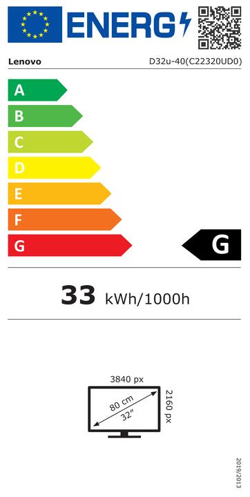 Energie-Label Lenovo D32u-40 (3840 x 2160 Pixel, 31.50")