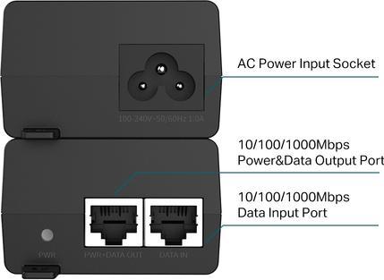 Immagine prodotto TP-Link Adattatore iniettore PoE+ TL-POE160S Porte LAN Ethernet (RJ-45) 1x10 (802,3at (PoE+), 802.3af (PoE), 30 W)