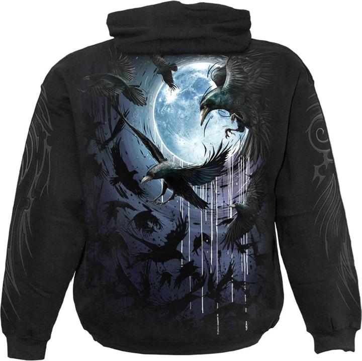 Actual product image Spiral Unisex Adult Crow Moon Hoodie (S)