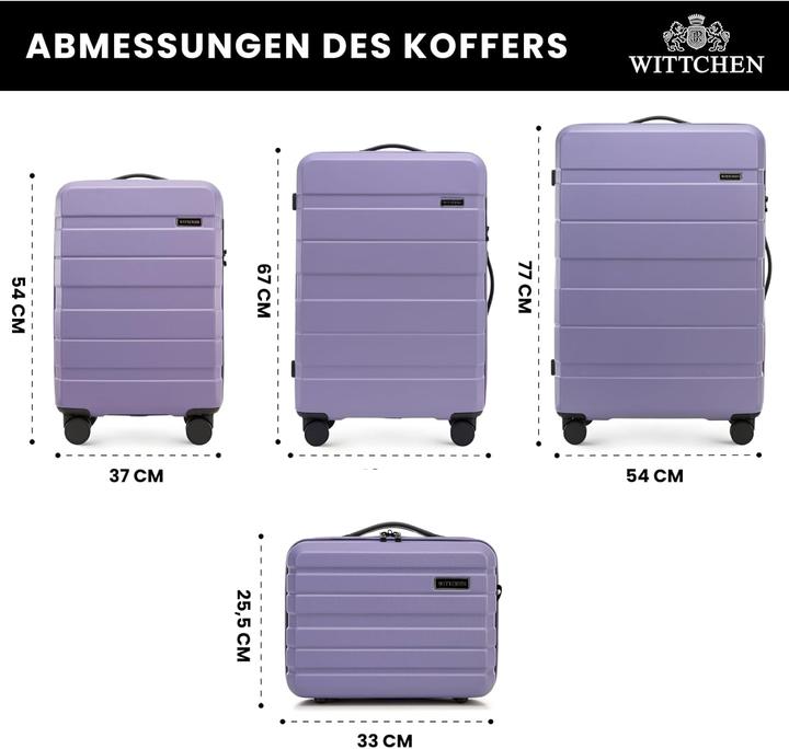 Produktbild Wittchen 4-teiliges Koffer-Set (Handgepäck (bis 50l), M (50 - 90l), L (90 - 115l))