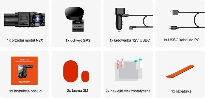 Produktbild Vantrue N2X LTE Videorekorder (Eingebautes Display, WLAN, Nachtsicht, GPS-Empfänger, Beschleunigungssensor, Eingebautes Mikrofon, 2.7K)