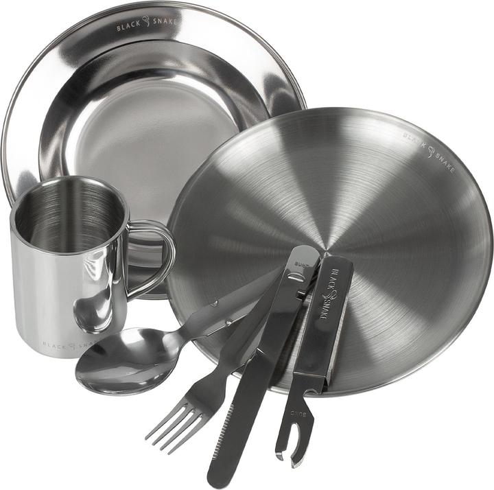 Image du produit Black Snake Set de vaisselle de camping en acier inoxydable