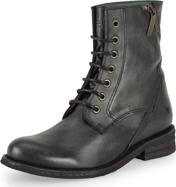 Produktbild Felmini GREDO D898 Biker-Schnürstiefel aus schwarzem Leder mit Vintage-Finish. Diese Stiefel fangen die Esse (42)