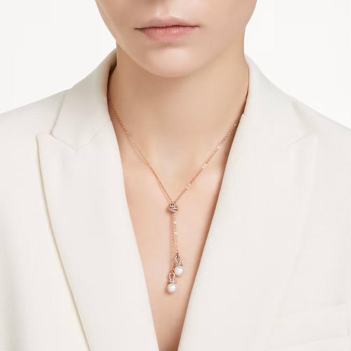Immagine prodotto Swarovski Collana Originally Y in oro rosa bianco (Metallo Swarovski, 42 - 47 cm)