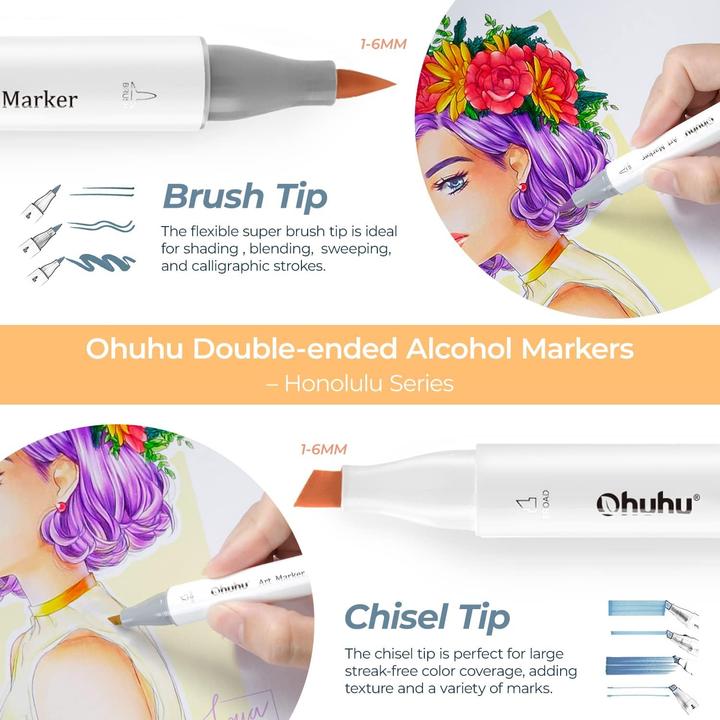 Actual product image Ohuhu Art marker (Multicoloured, 120 x)