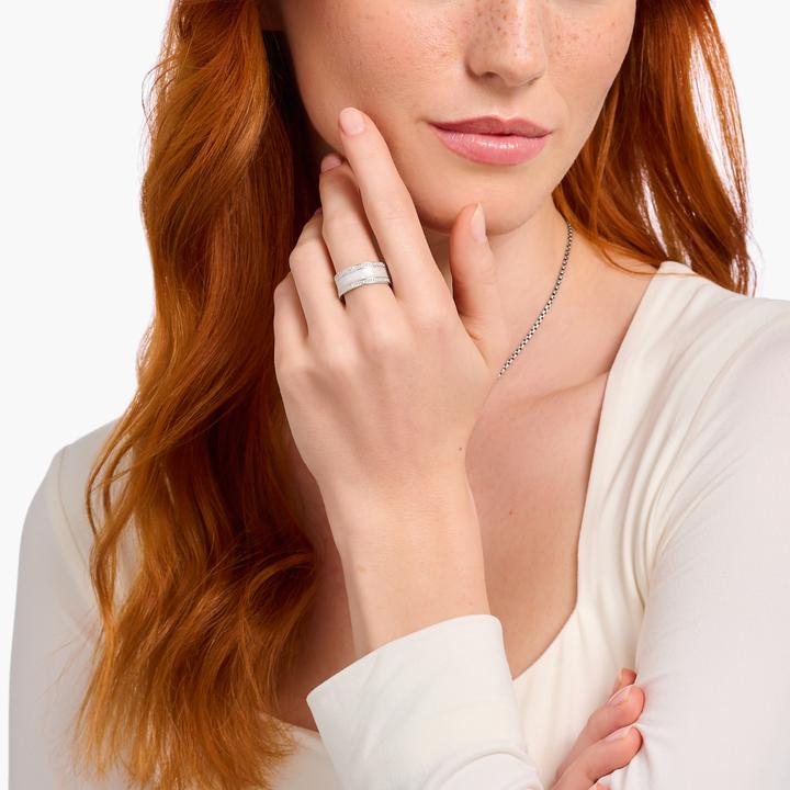 Produktbild Thomas Sabo Ring weiss mit Steinen Silber (58, 925 Silber)