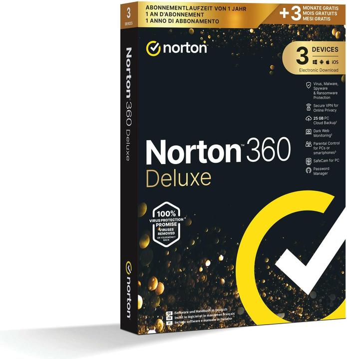 Produktbild Norton 360 Gold 25GB 3 Devices 15MO (3 User, 12 Monate)