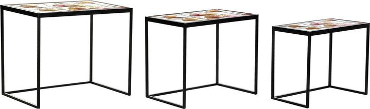 Image du produit DKD Home Decor Set de 3 tables Jaune Noir Rose Doré 60 x 40 x 50 cm
