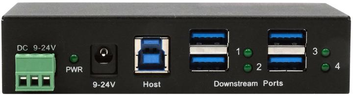 Produktbild Exsys 4 Port USB 3.2 Gen 1 HUB Metall-Gehäuse, inkl. USB 3.0 Kabel, Din-Rail und Wandm (USB-B, 4 Ports)