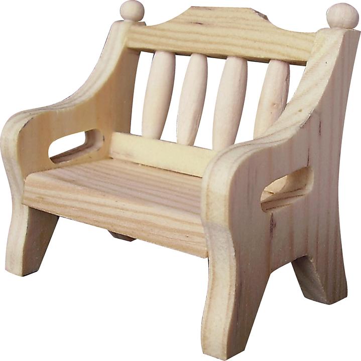Produktbild VBS Garten- und Parkbank mit Armlehne, ca. 7x4cm, Sitzhöhe 2,4 cm. (7 x 4 cm)