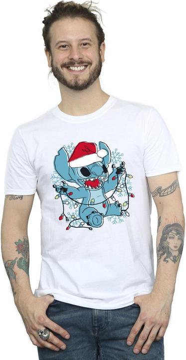 Immagine prodotto Disney Lilo And Stitch Christmas Lights Sketch Maglietta Uomo (3XL)